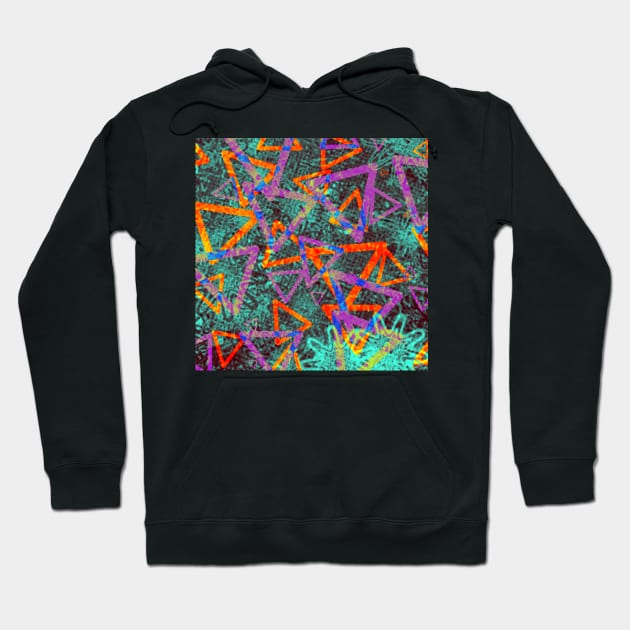 Psychedelic Triangles and Flowers Hoodie by McNutt